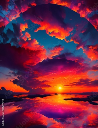 red sunset sky © Nuno