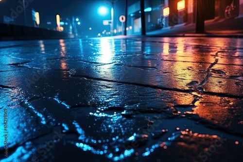 road in the city night with ai-generated images © kiimoshi