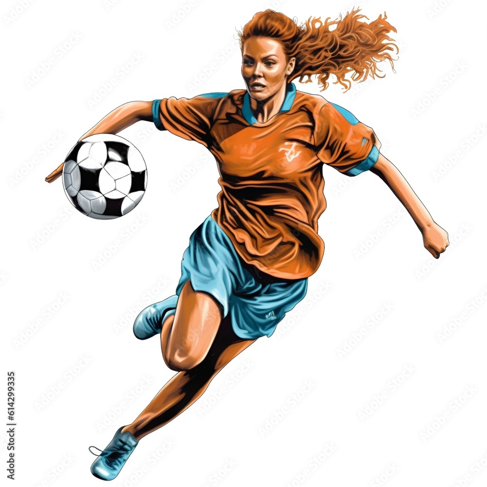 Women soccer clipart. generative AI Stock Illustration | Adobe Stock