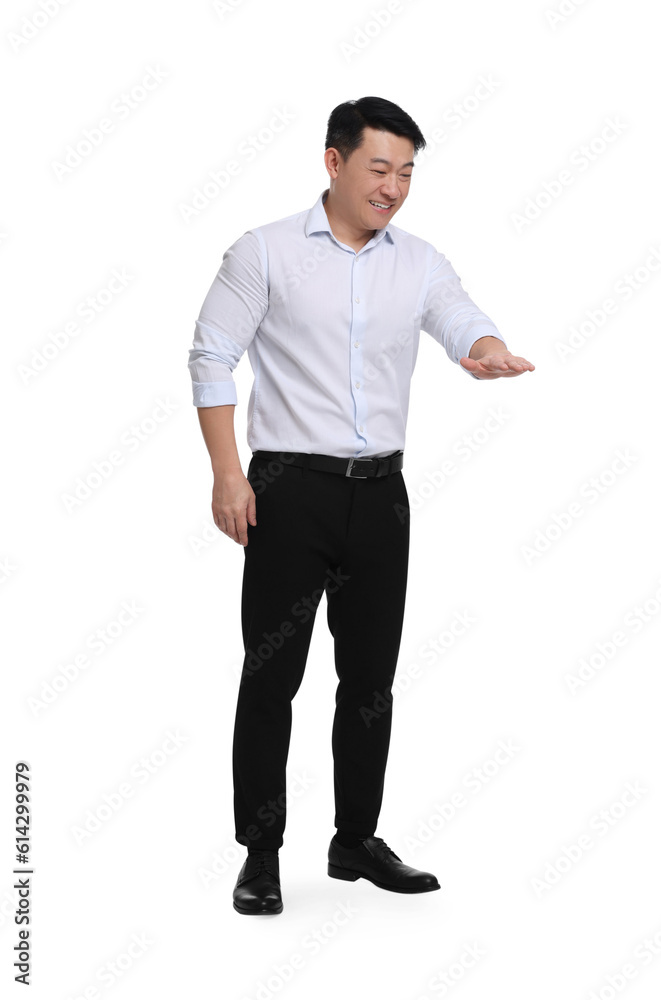 Businessman in formal clothes posing on white background Businessman in formal clothes posing on white background