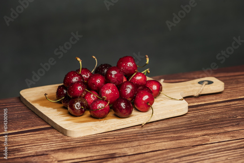 Skeena cherry has a bright red fruit, photo