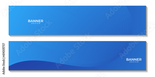 blue banners wave abstract gradient background