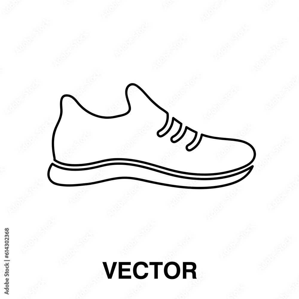Casual Sporty Shoe Icon Vector Template Flat Design illustration on white background. 