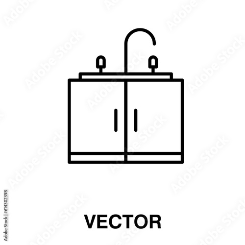 Kitchen sink icon vector illustration on white background..eps