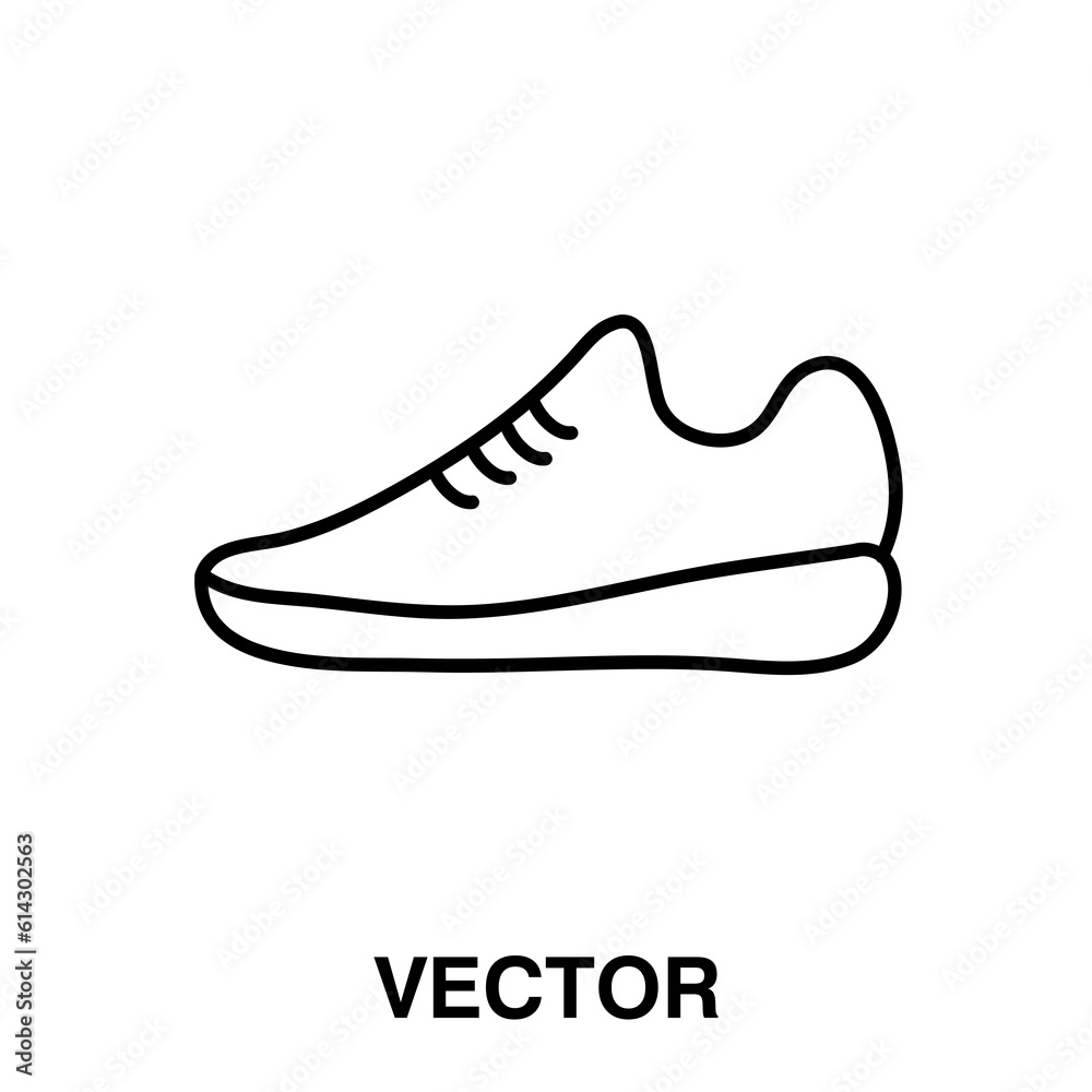 Casual Sporty Shoe Icon Vector Template Flat Design illustration on white background..eps