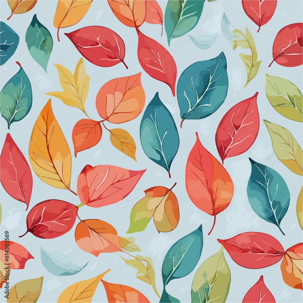 Obraz premium Seamless background in nature style green. Vintage Pattern. Geometric ornament. Elements of leaves. Vector illustration. Use for wallpaper, print packaging paper, textiles.