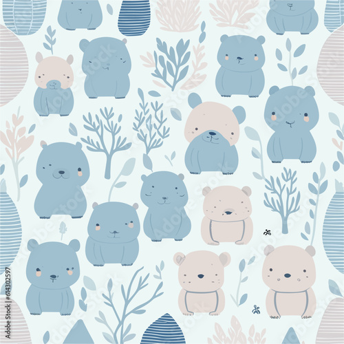 fun seamless pattern texture design bears for child themes vector image