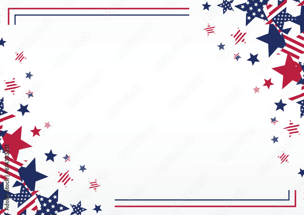 Obraz premium american independence day background, with stars decoration. vector design for banner, greeting card, presentation, brochure, web, social media.