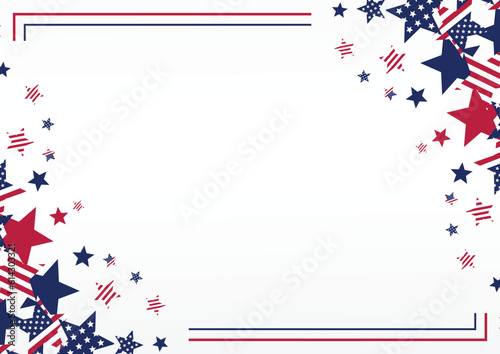 american independence day background, with stars decoration. vector design for banner, greeting card, presentation, brochure, web, social media.