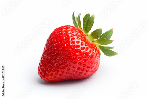 Strawberry on a white background. Fresh red strawberry organic. Ai generative.