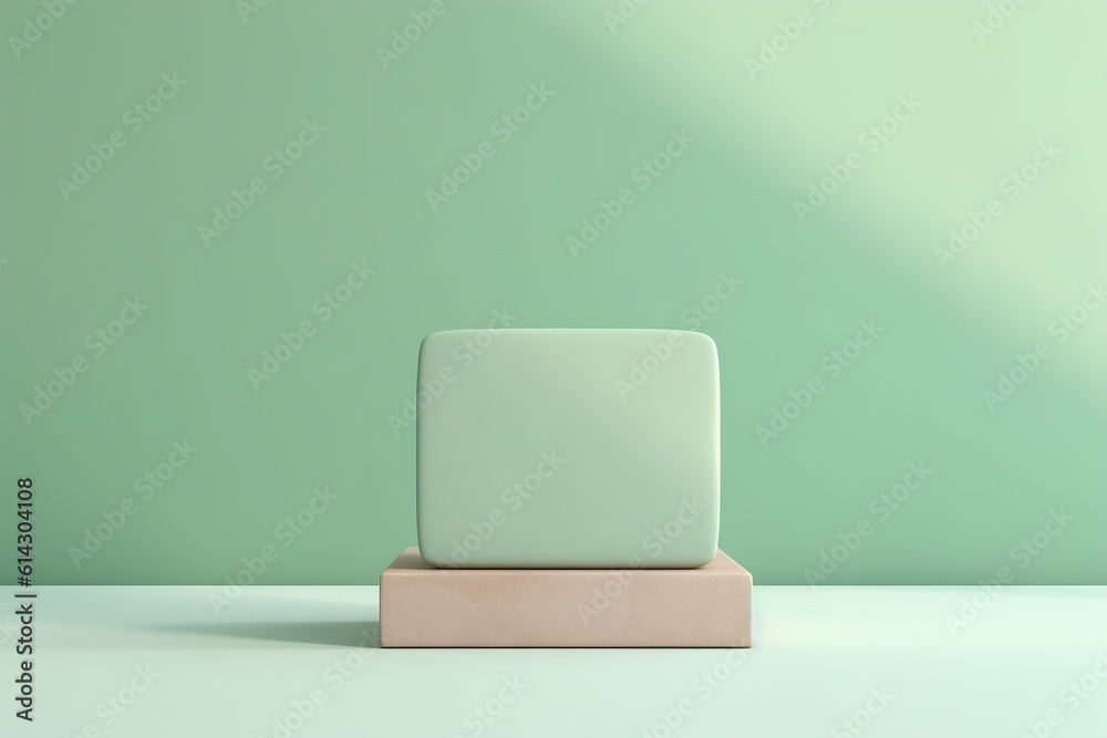 Cosmetics branding mock-up, bottles and containers on pastel green background. Product presentation. Beauty and body care product concept. Ai generative Cosmetics branding mock-up, bottles and containers on pastel green background. Product presentation. Beauty and body care product concept. Ai generative