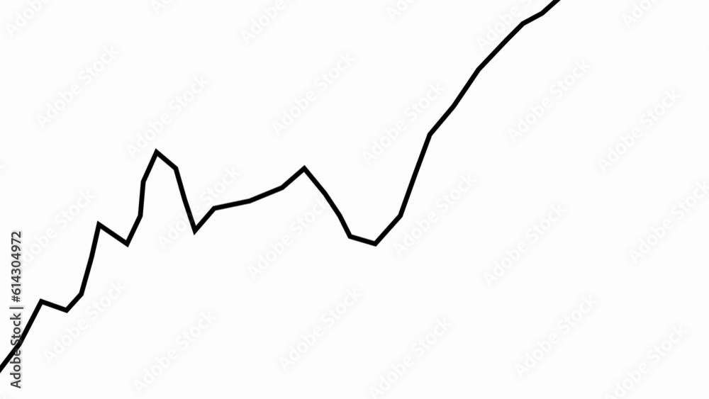stock market graph on white background
