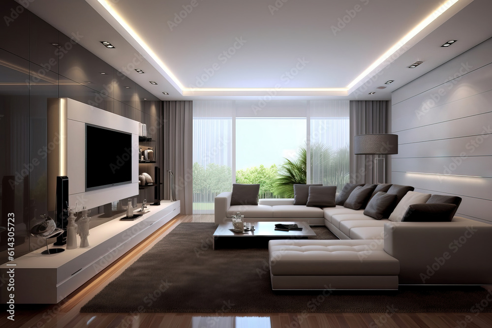 modern living room with high ceilings and good natural light modern living room with high ceilings and good natural light