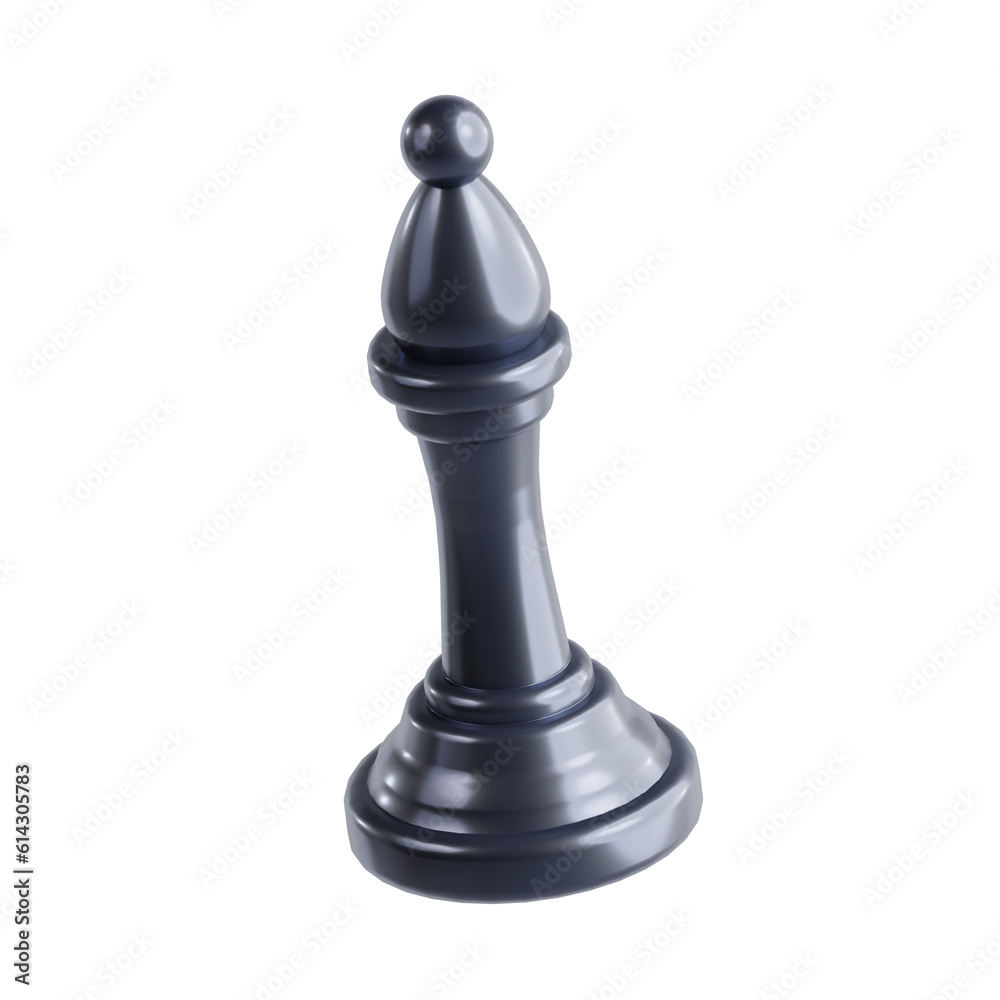 3D illustration of a bishop chess piece 3D illustration of a bishop chess piece