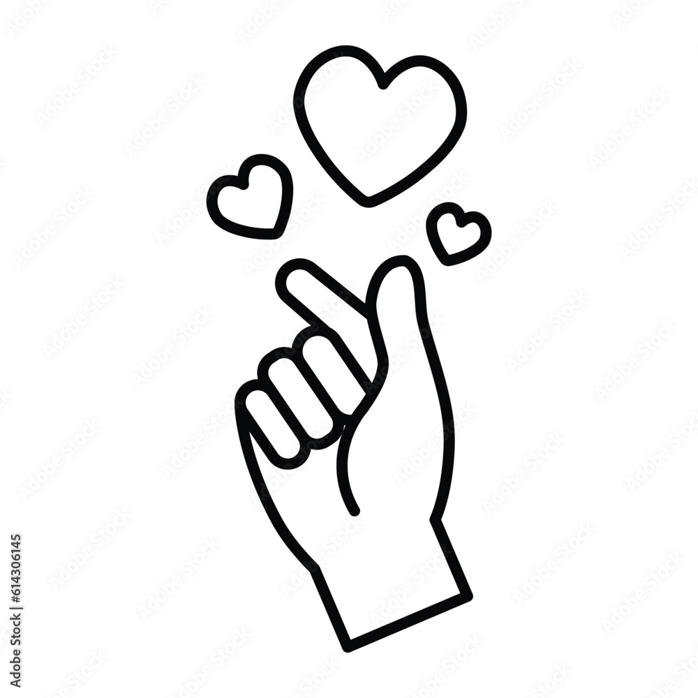 finger heart korean love sign finger heart korean love sign