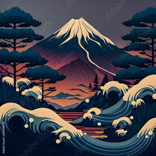 Japanese Mountain Fuji Japan view landscape 