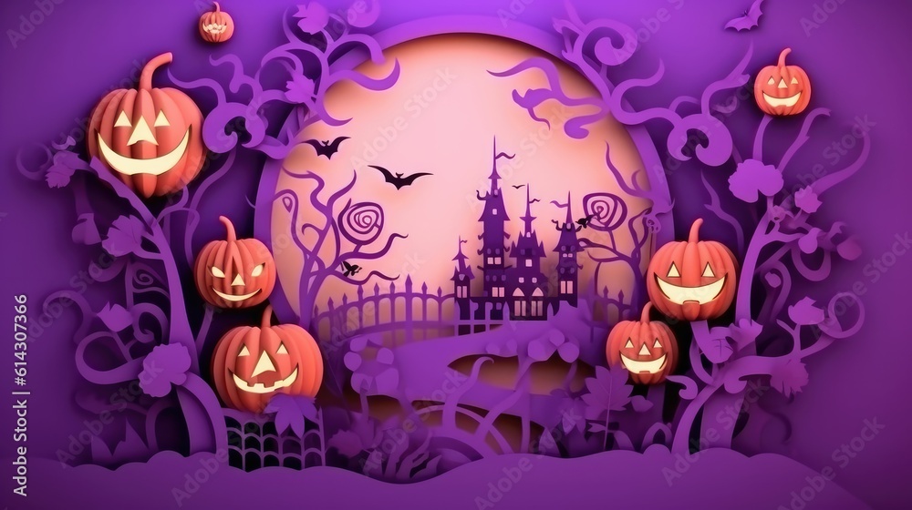 halloween paper cut style halloween paper cut style