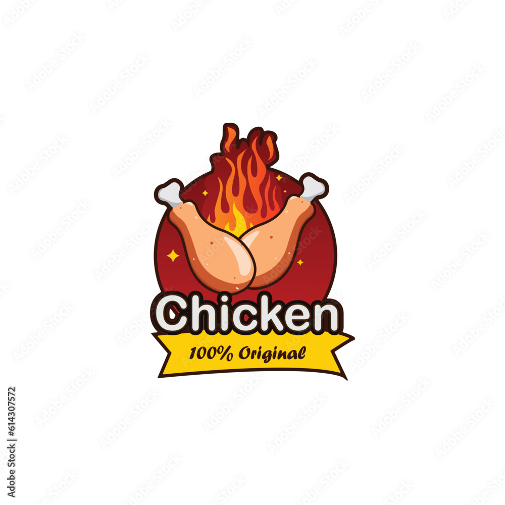 Hot Spicy Chicken wings Vector logo or symbol template, Suitable for restaurant and Cafe Hot Spicy Chicken wings Vector logo or symbol template, Suitable for restaurant and Cafe
