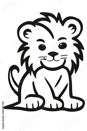 lion cub black and white logo