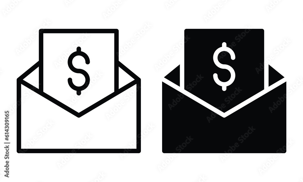 Salary icon with outline and glyph style. Salary icon with outline and glyph style.