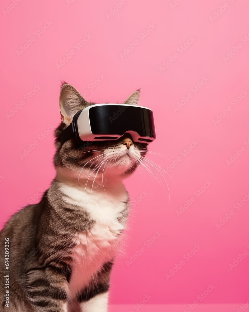 cat playing virtual reality