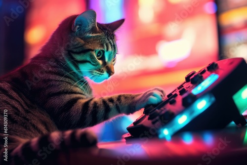 cat playing virtual reality © Daunhijauxx