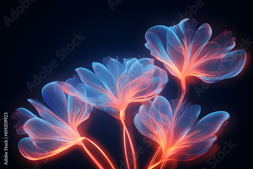 Abstract fractal flower at dark background 