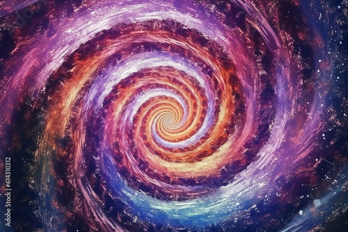 반짝반짝 빛나는 은하 소용돌이. 인공지능 생성
