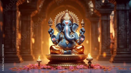 Ganesha Chaturthi, Ganesha illustration, Generative ai