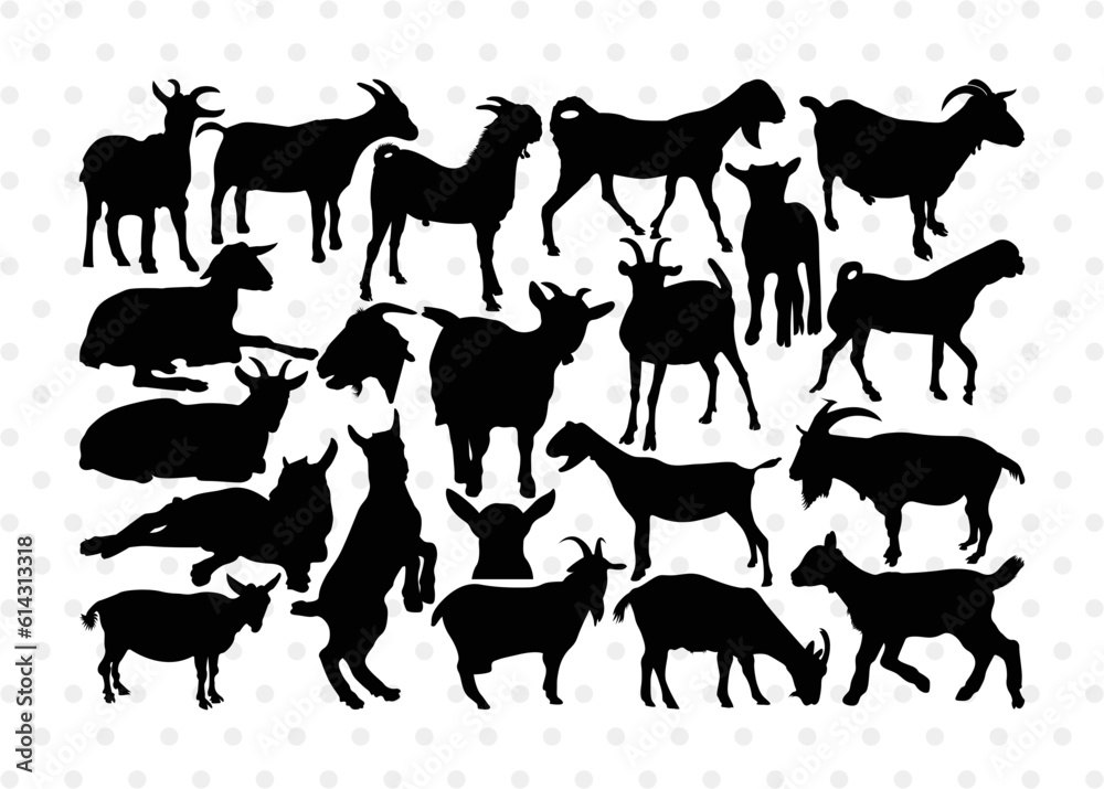Goat SVG Cut Files | Goat Silhouette | Show Goat Svg | Farm Animal Svg | Boer Goat Svg Cut File | Goat Bundle
