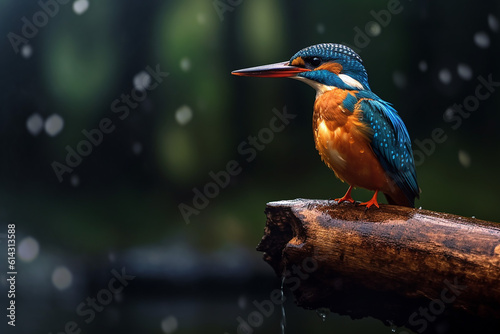 kingfisher on the branch.Generative AI © Malith