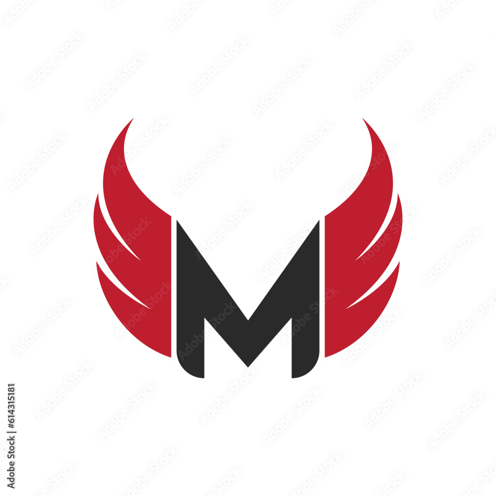 Fototapeta premium M letter with Wing