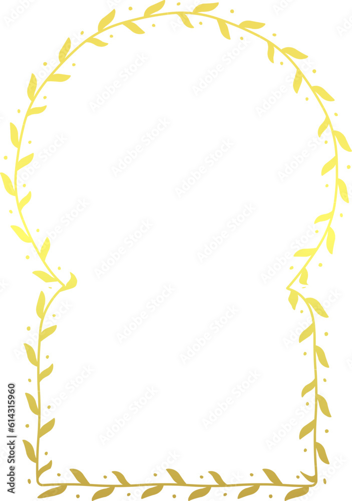 Keyhole Arch gold wreath golden frame rectangular frame architectural window door ornate flower frame floral leaf borders natural Botanical Branches decoration Keyhole Arch gold wreath golden frame rectangular frame architectural window door ornate flower frame floral leaf borders natural Botanical Branches decoration