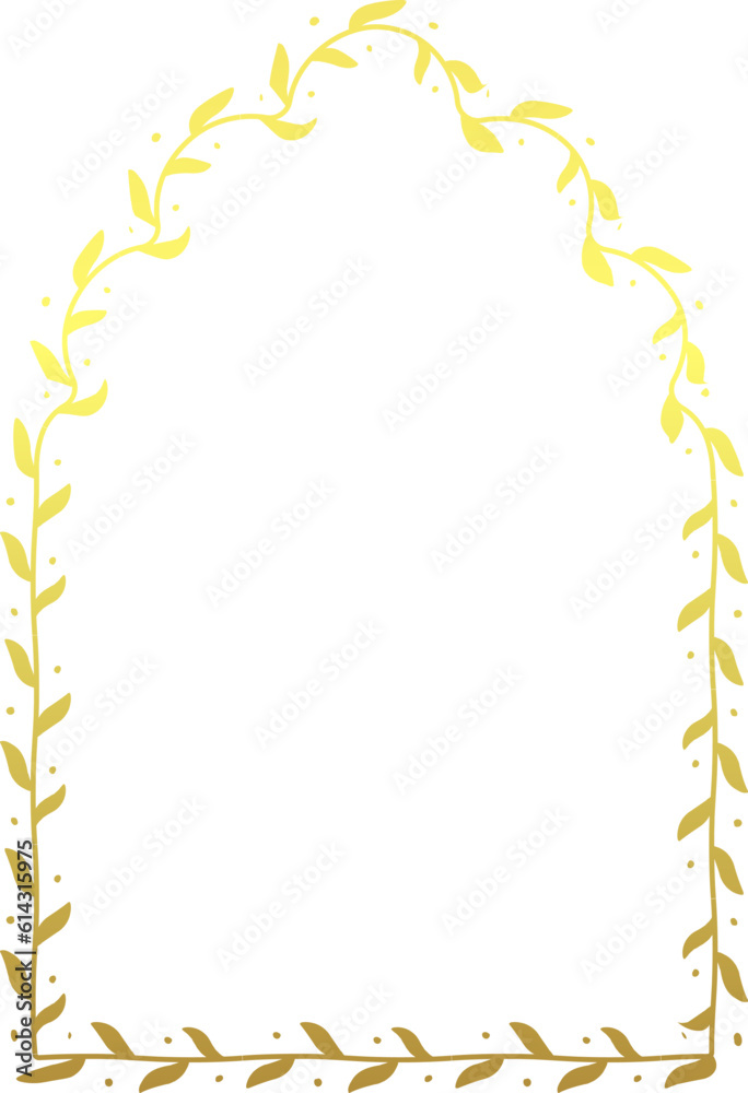 Multifoil Arch gold wreath golden frame rectangular frame architectural window door ornate flower frame floral leaf borders natural Botanical Branches decoration Multifoil Arch gold wreath golden frame rectangular frame architectural window door ornate flower frame floral leaf borders natural Botanical Branches decoration