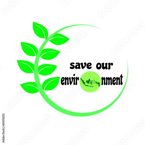 eco friendly icon. save our envronment. environment logo. Green globe logo or icon design template. Ecology symbol vector icon illustration. photo