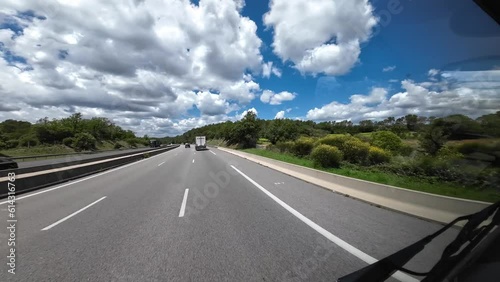 Driving on motorway highway freeway photo