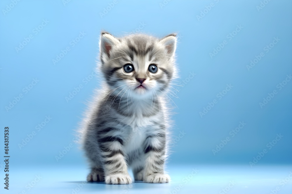Adorable kitten on a colorful background --Generative AI