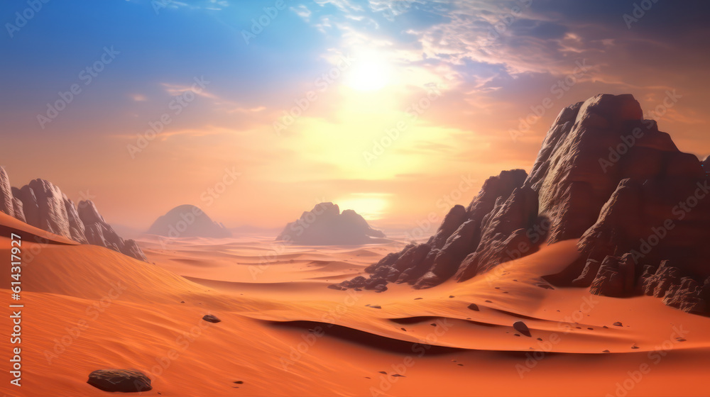 Red Planet Mars with Rocks and Sand like desert Red Planet Mars with Rocks and Sand like desert
