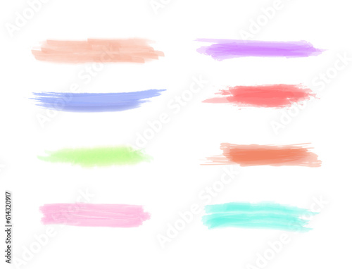 Set vector soft watercolor splash stain background collection.