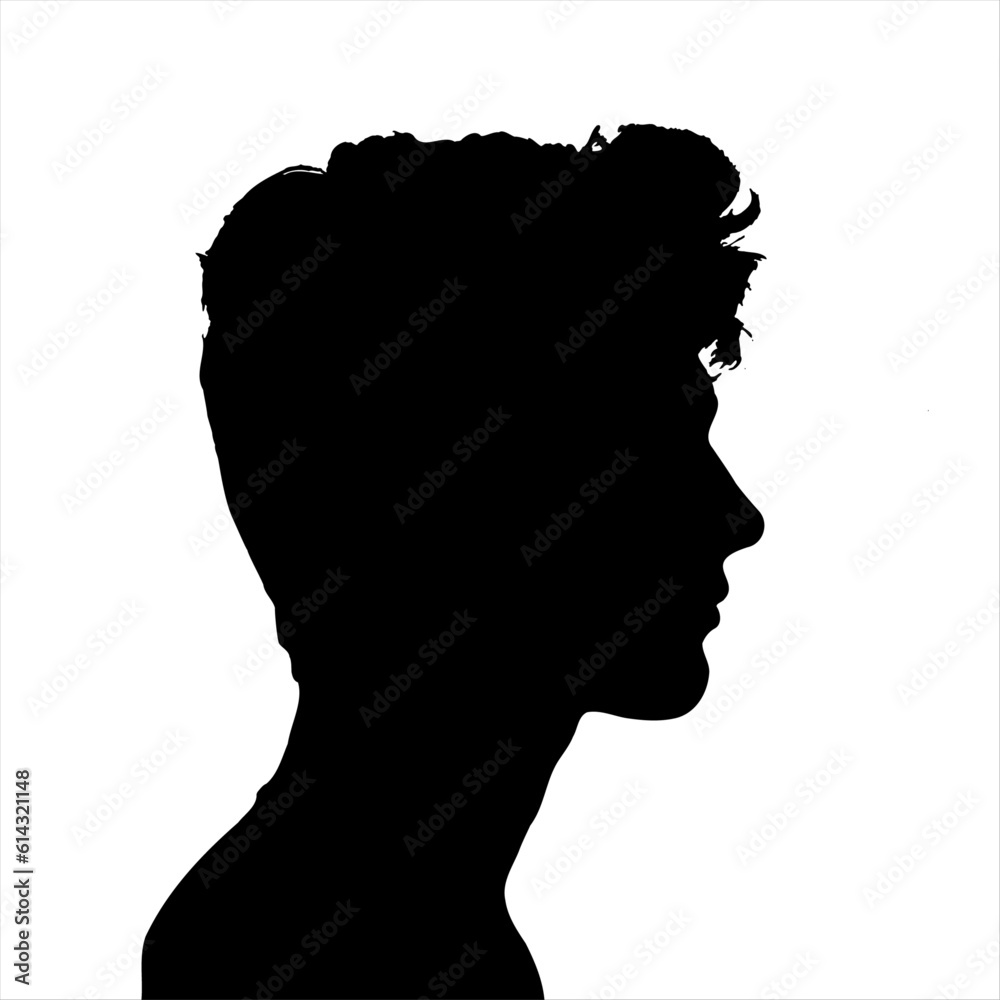 Vector portrait man silhouette isolated vector .