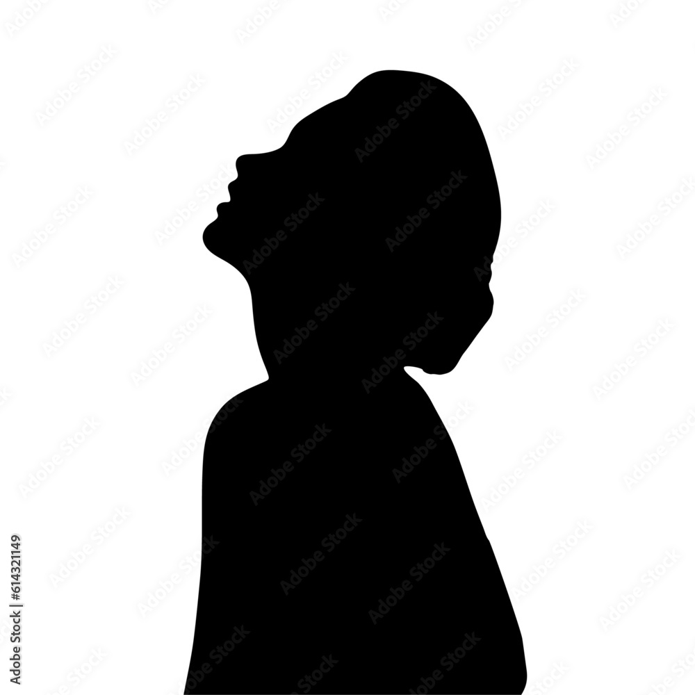 Vector portrait woman silhouette isolated vector
