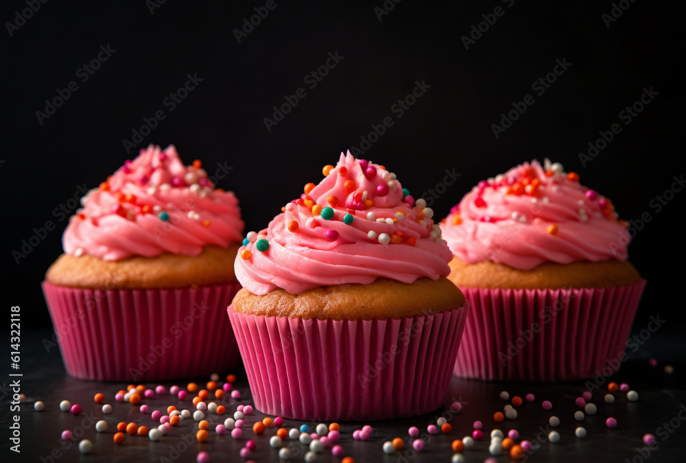 Delicious baked goods perfect for any sweet tooth. Success concept background.