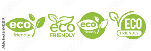 Set of eco friendly icons. Ecologic food stamps. Organic natural food labels.