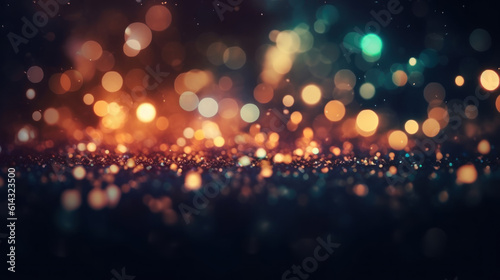 Abstract bokeh christmas background. AI generation
