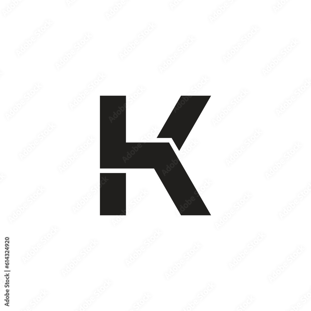 letter hk simple geometric linked logo vector letter hk simple geometric linked logo vector