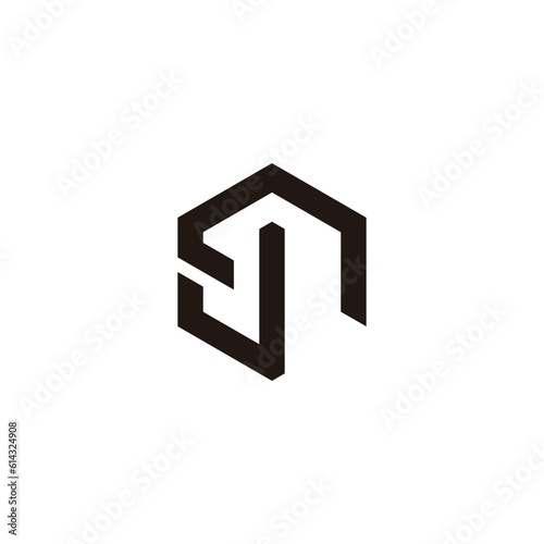letter jn abstract roof logo vector