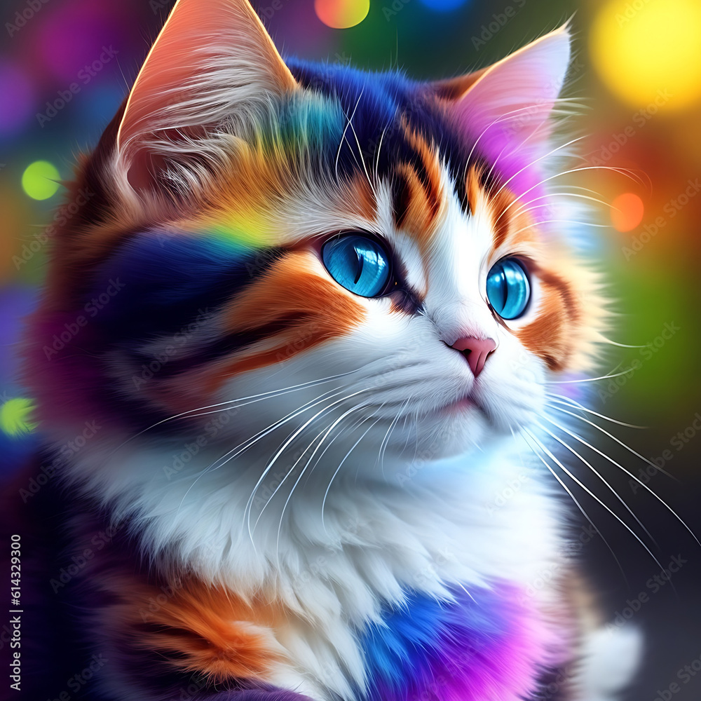 A Colourful Cat A Colourful Cat
