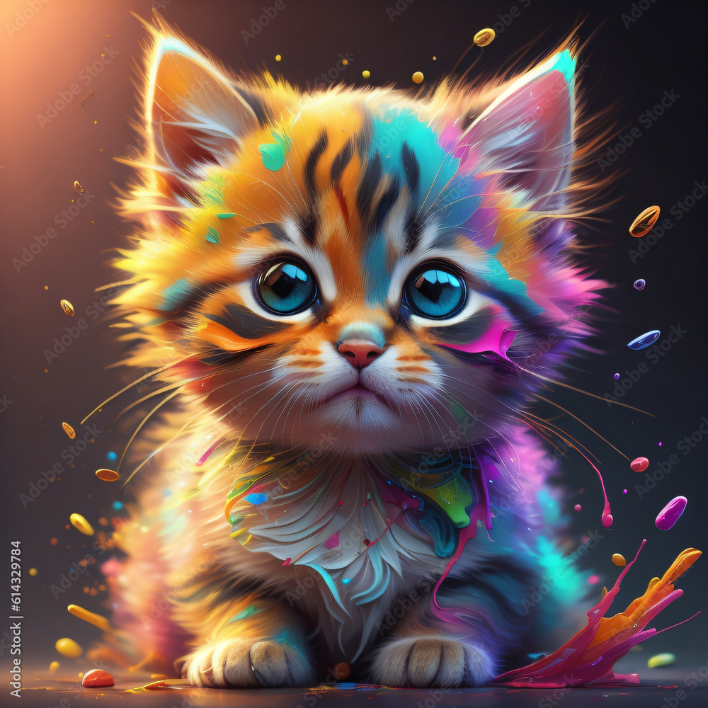 Fototapeta Colorful Tiger Kitten