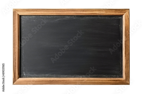 Blank black school blackboard isolated on transparent background