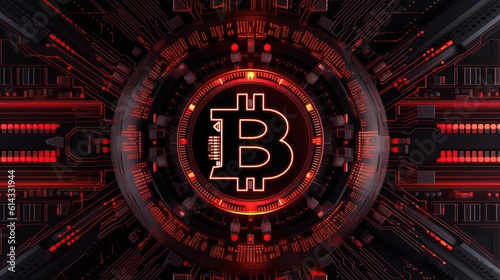 Bitcoin Big Data Cybersecurity Conceptual Background Red Black. Generative AI